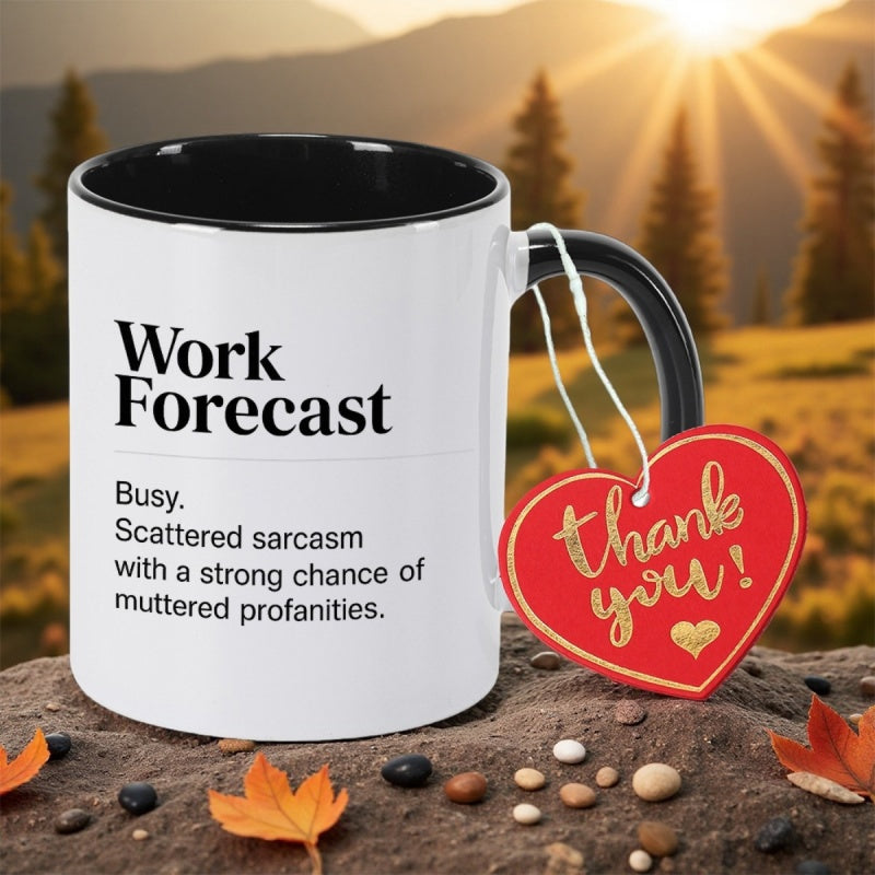 Tailorly Black Accent 11 oz Mug - with a busy and disheveled expressionwith a contemptuous tone mixed in with a strong element of humor print11oz
