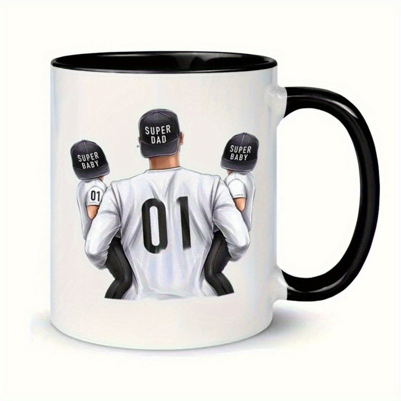 Tailorly Black Accent 11 oz Mug - 11oz printed ceramic portable coffee cup suitable hot drinks and cold drinks hand or washable repeated festivals to