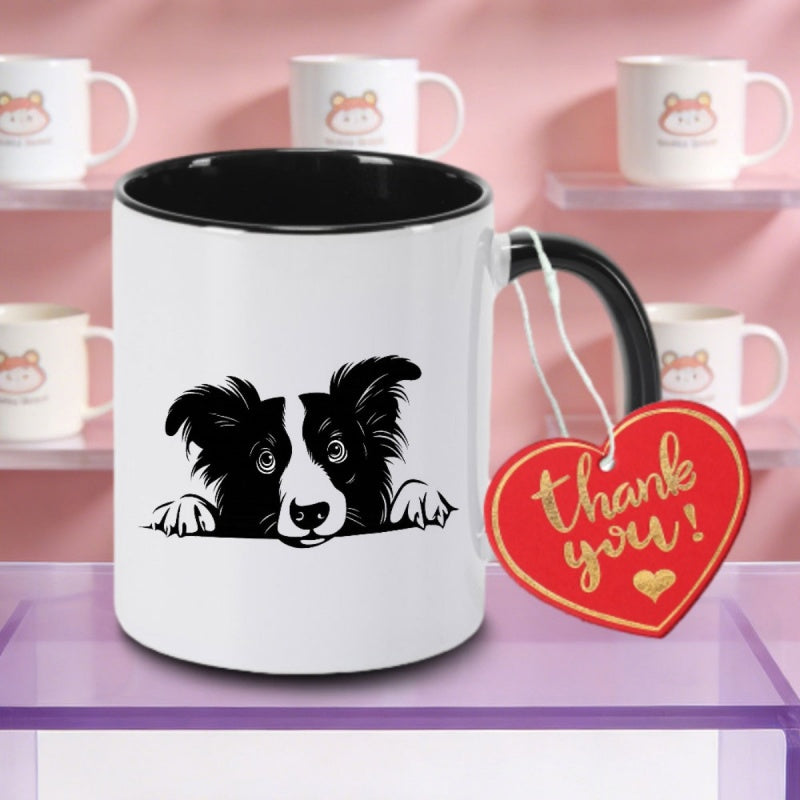 Tailorly Black Accent 11 oz Mug - border collie logo