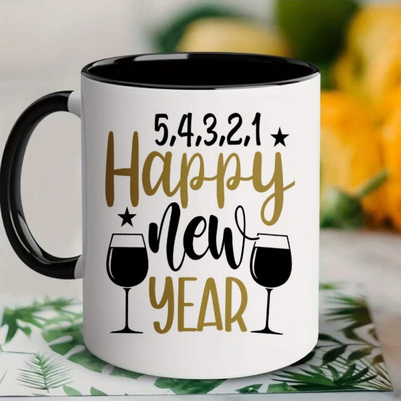 Tailorly Black Accent 11 oz Mug - 1pc with a design ideal for serving milk tea coffee and other festive events great for occasions like valentines day