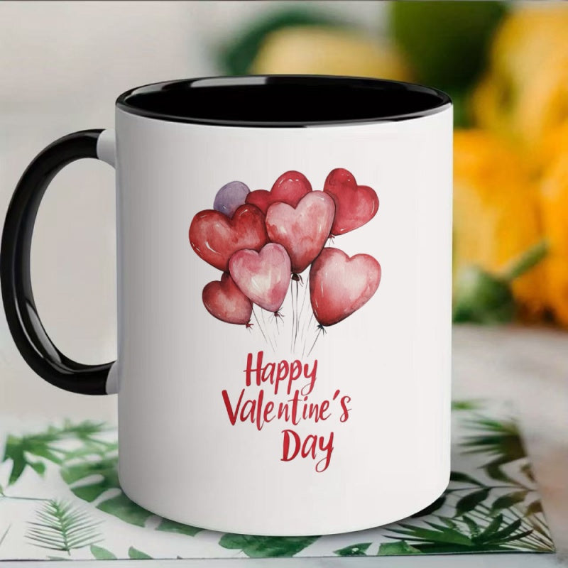 Tailorly Black Accent 11 oz Mug - valentines day cupcake