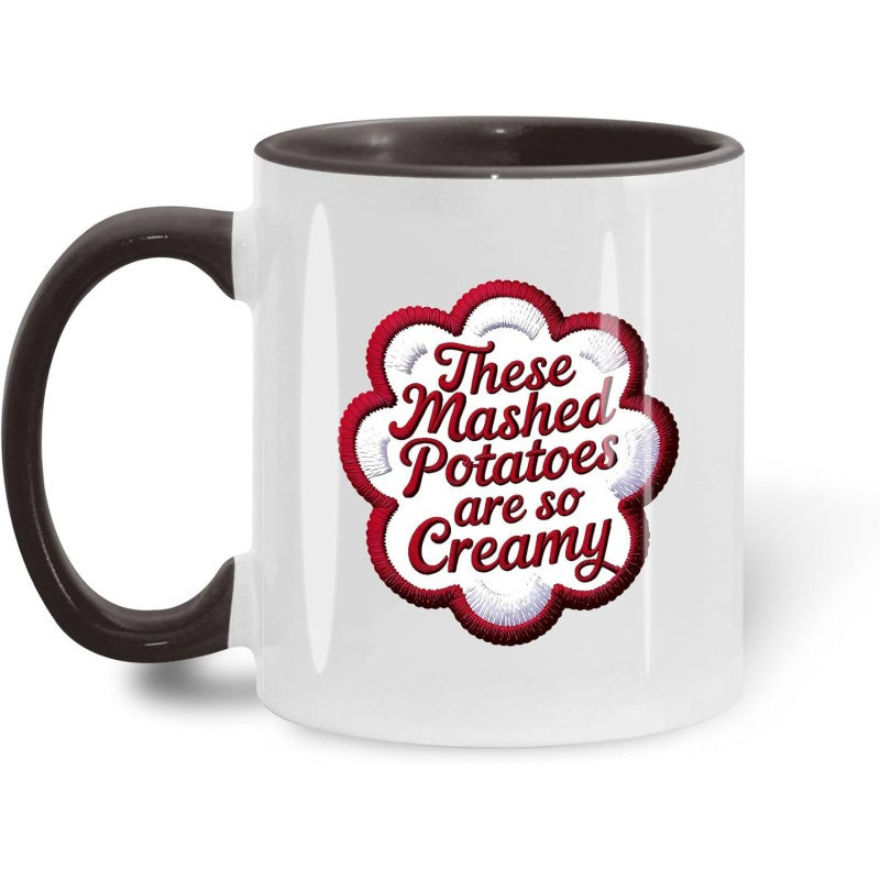 Tailorly Black Accent 11 oz Mug - hilarious are incredibly creamy retro is trending in memes in 11oz accent mugs 15oz ceramic mugs coffee mugs