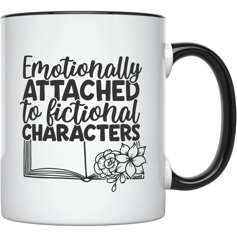 Tailorly Black Accent 11 oz Mug - designs coffee mug for book enthusiasts 11 oz literary gifts club reading cup mug for coffee mug for readers womens