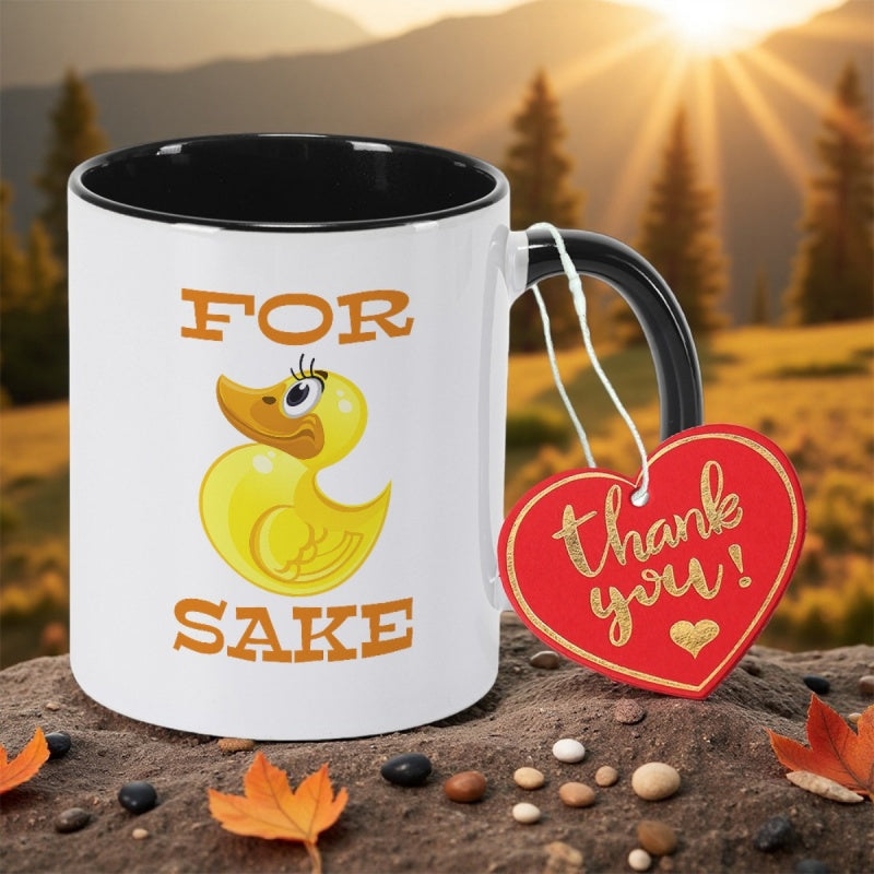 Tailorly Black Accent 11 oz Mug - duck print
