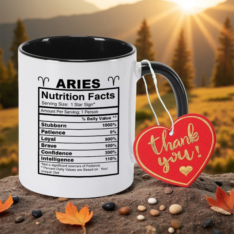 Tailorly Black Accent 11 oz Mug - aries print