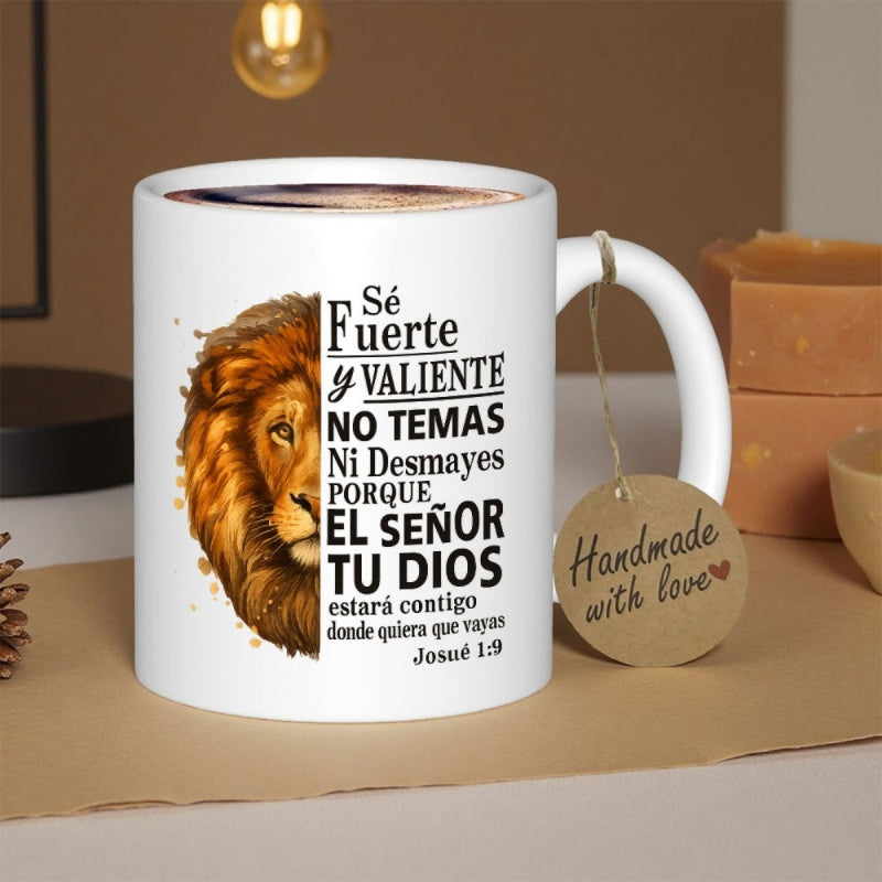 Tailorly White Ceramic 11 oz Mug - Detailed Golden Mane Half Profile In A Realistic Wild Life Lion