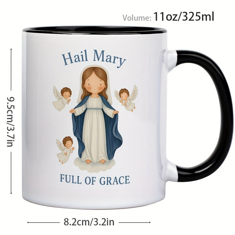 Tailorly Black Accent 11 oz Mug - angels and text