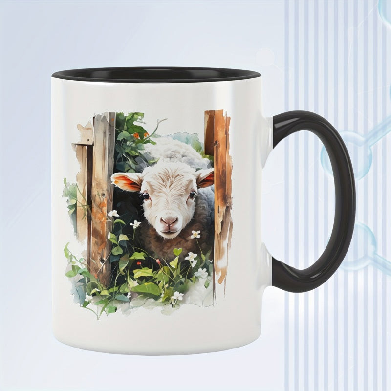 Tailorly Black Accent 11 oz Mug - animal fence