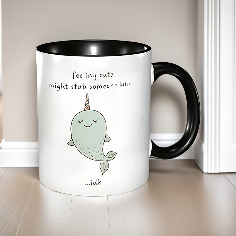 Tailorly Black Accent 11 oz Mug - funny feeling cute might stab later design