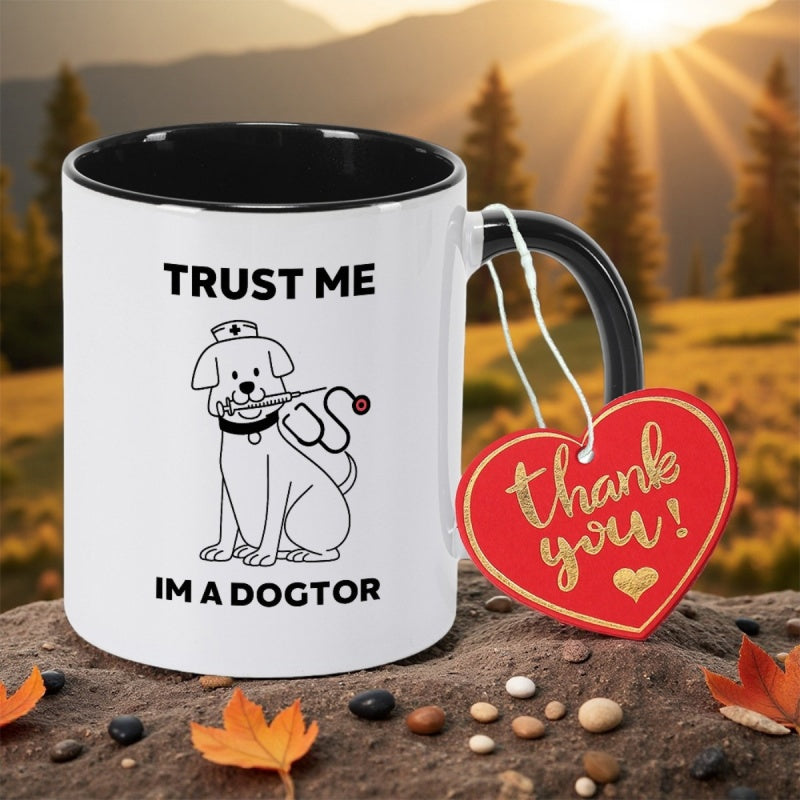 Tailorly Black Accent 11 oz Mug - vet lettering
