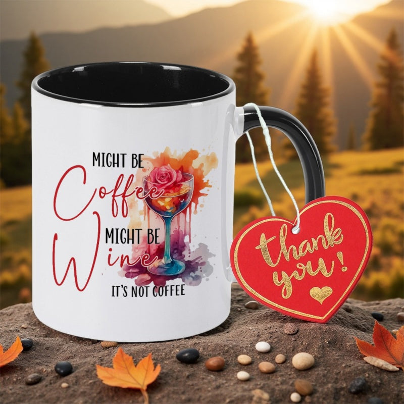 Tailorly Black Accent 11 oz Mug - wine print