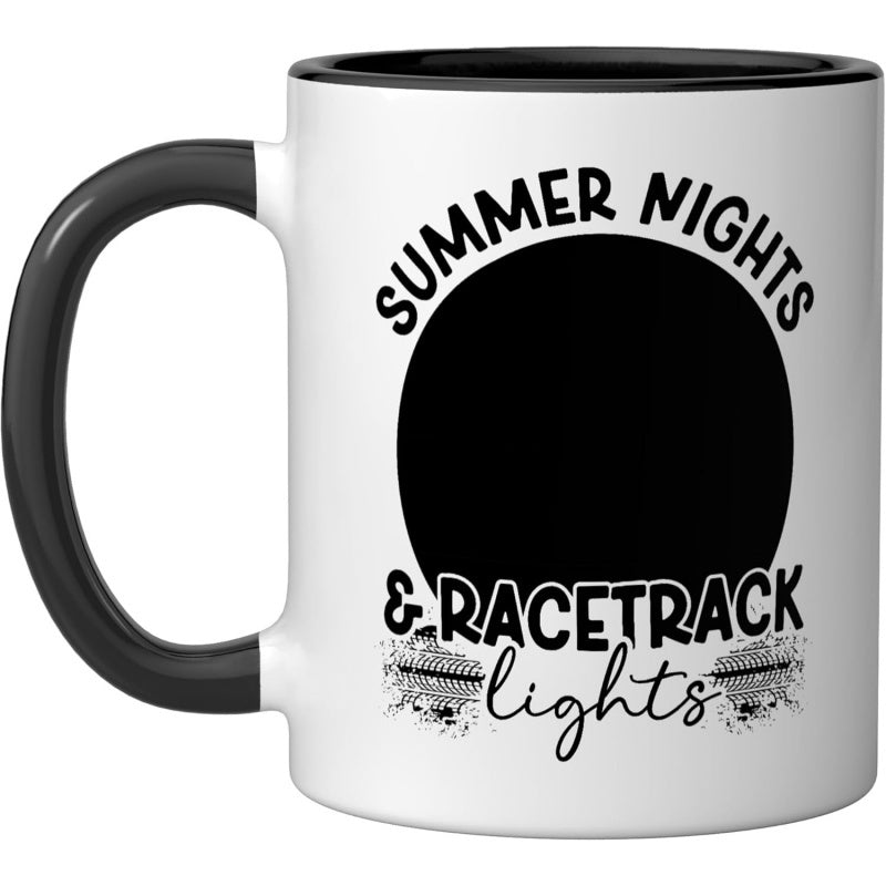 Tailorly Black Accent 11 oz Mug - checkered flag in black and white
