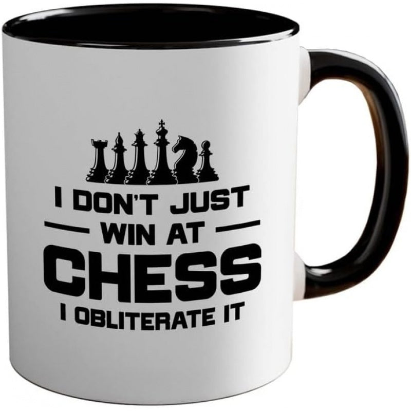Tailorly Black Accent 11 oz Mug - chess 11oz i obliterate it computer chess winning chess board games_dc2cb72335f34cb781595605073ae5c8