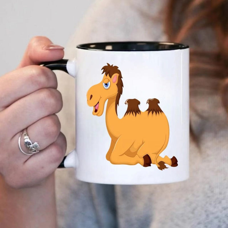 Tailorly Black Accent 11 oz Mug - camel shaped
