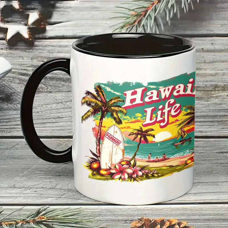 Tailorly Black Accent 11 oz Mug - beachgoers