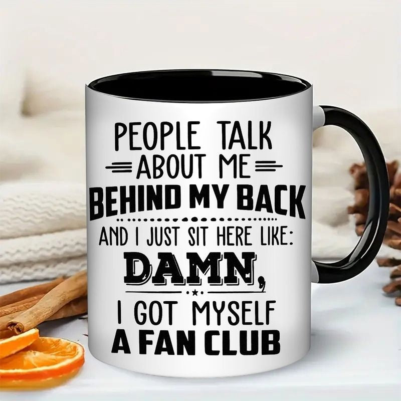 Tailorly Black Accent 11 oz Mug - behind my back damn