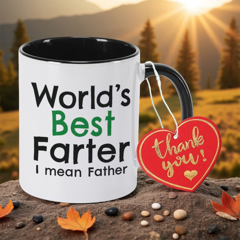 Tailorly Black Accent 11 oz Mug - funny i mean father text