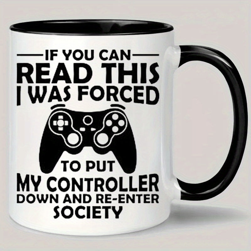 Tailorly Black Accent 11 oz Mug - put down my controller and black controller
