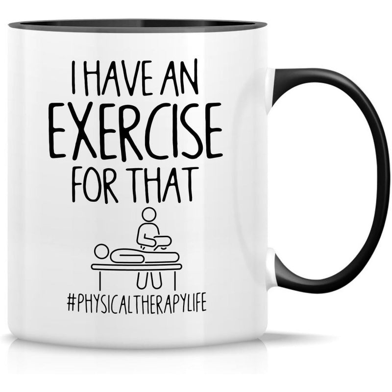 Tailorly Black Accent 11 oz Mug - funny exercise physiotherapist graduation thank you text