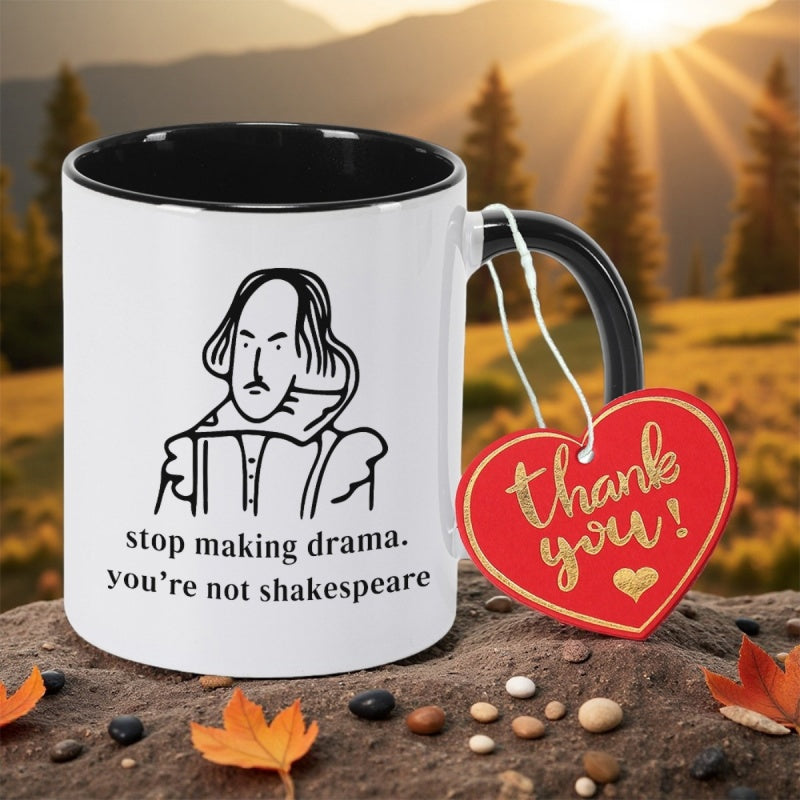 Tailorly Black Accent 11 oz Mug - with print11oz 350mlceramic coffee mug coffee cup easter gift christmas gift mothers day gift unique gift collectible
