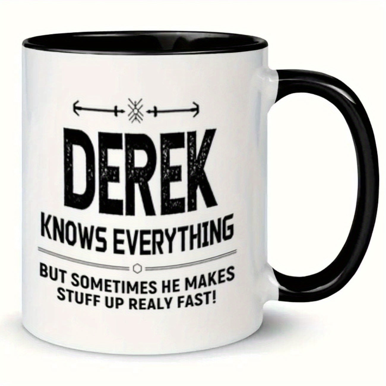 Tailorly Black Accent 11 oz Mug - funny face text arrows