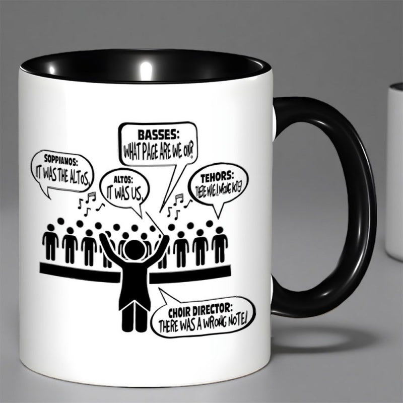 Tailorly Black Accent 11 oz Mug - conductor and singers