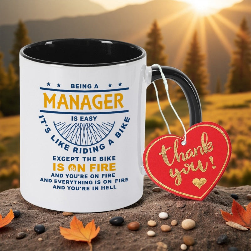 Tailorly Black Accent 11 oz Mug - with being a manager is