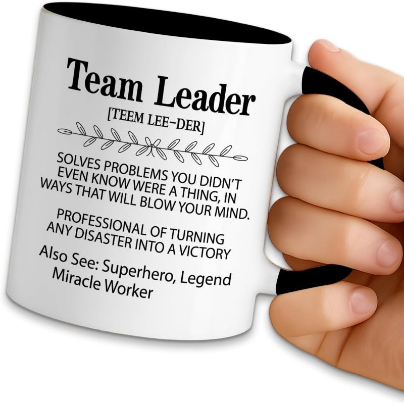 Tailorly Black Accent 11 oz Mug - leader definition text