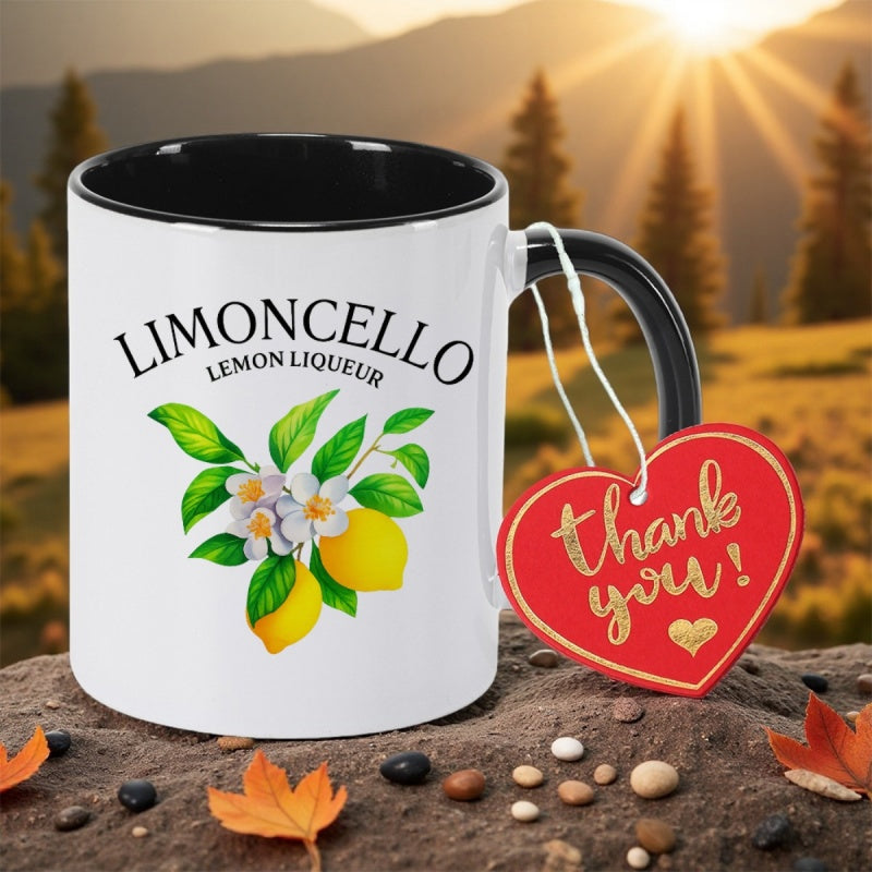 Tailorly Black Accent 11 oz Mug - lemon print