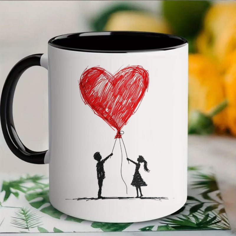 Tailorly Black Accent 11 oz Mug - 1 you mug suitable for coffee tea milk valentines day christmas and new year gifts heat resistant and dishwasher