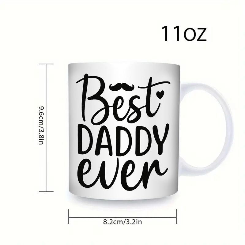 Tailorly Black Accent 11 oz Mug - mustache daddy text