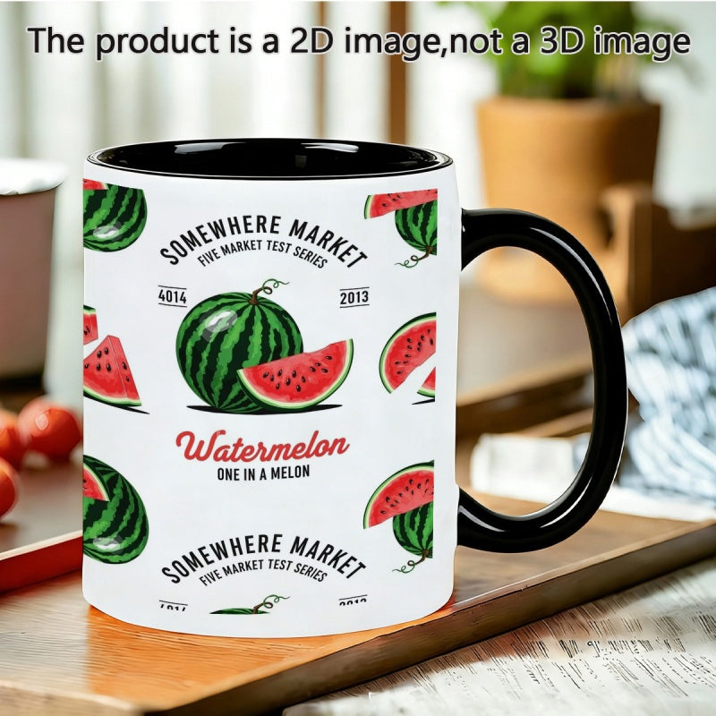 Tailorly Black Accent 11 oz Mug - 1pc cute and durable mug 11oz printed durable ceramic suitable for birthday gifts anniversary gifts hot and cold