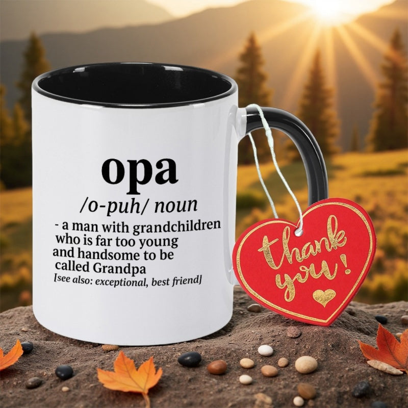 Tailorly Black Accent 11 oz Mug - humorous opa definition print