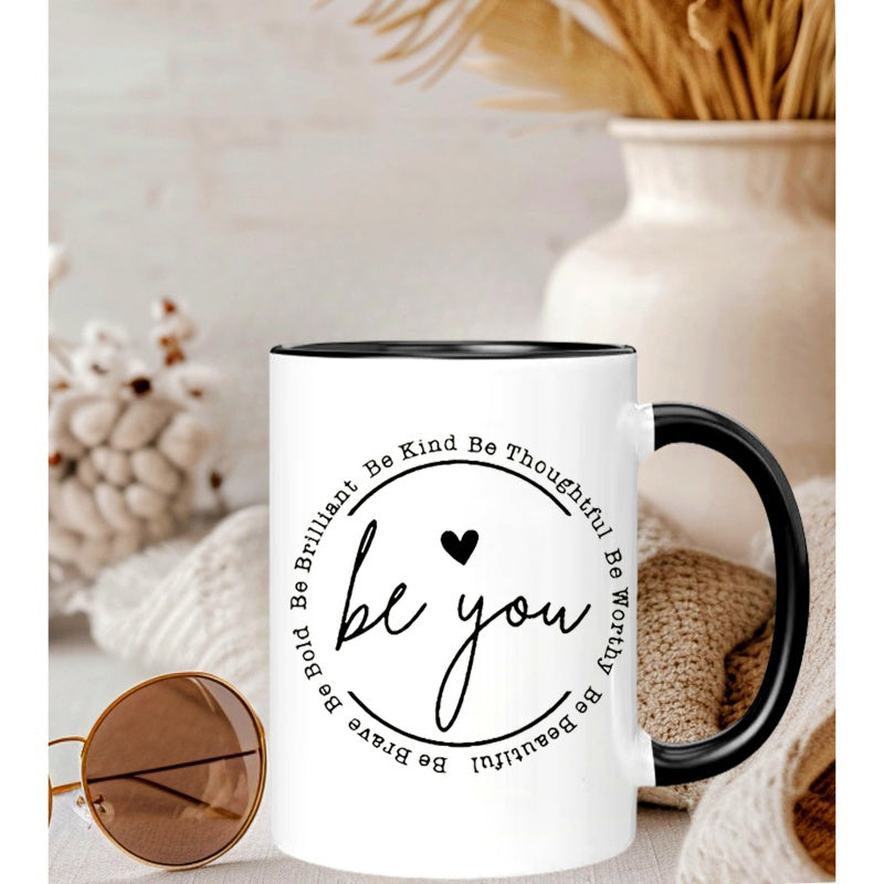 Tailorly Black Accent 11 oz Mug - positive affirmations