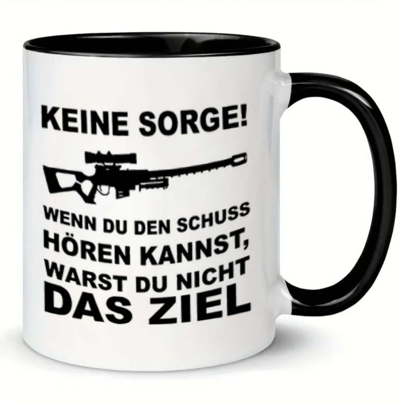 Tailorly Black Accent 11 oz Mug - rifle silhouette text christmas new year