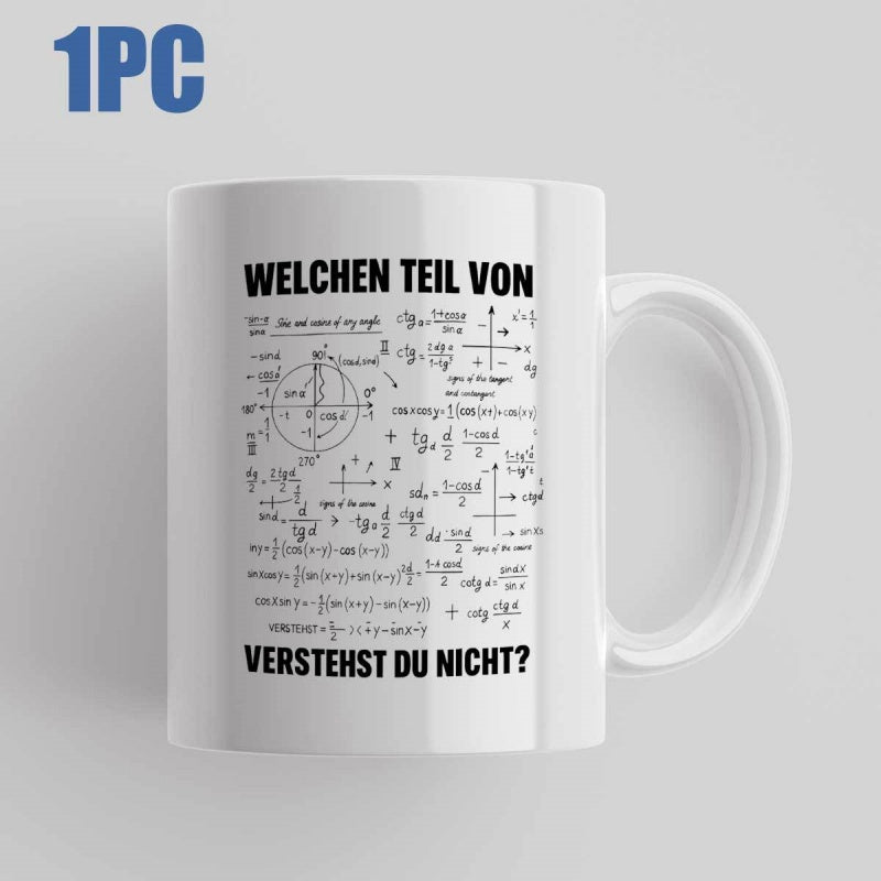 Tailorly White Ceramic 11 oz Mug - Intricate Mathematical Equations With Scientific Graphs And Geometric Diagrams Design Formulas