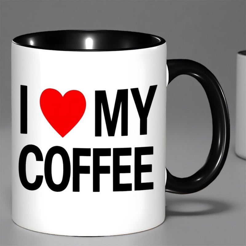 Tailorly Black Accent 11 oz Mug - 1pc 11oz mug extra large 211oz oversized cup big drinks office desk decor novelty gift for xl coffee