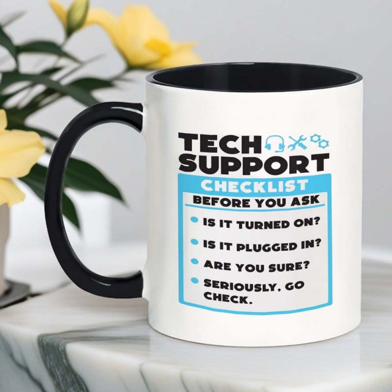 Tailorly Black Accent 11 oz Mug - humorous text
