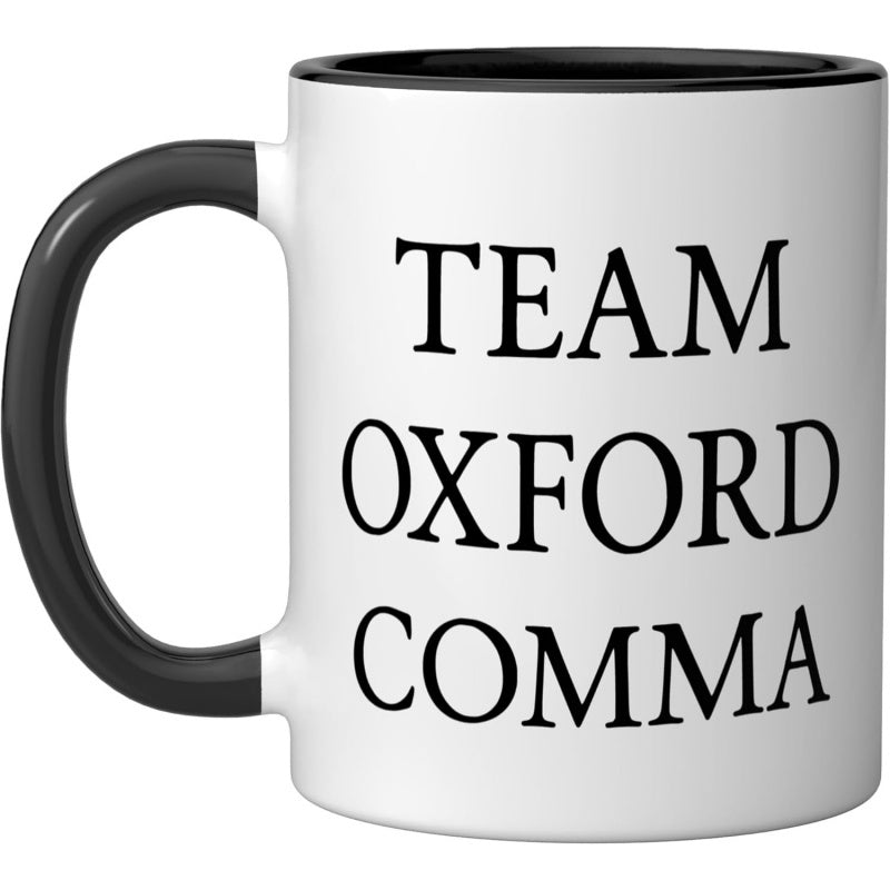 Tailorly Black Accent 11 oz Mug - black and with grammar theme