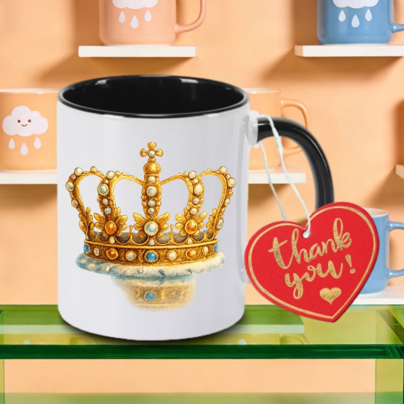 Tailorly Black Accent 11 oz Mug - vintage mardi gemstone design