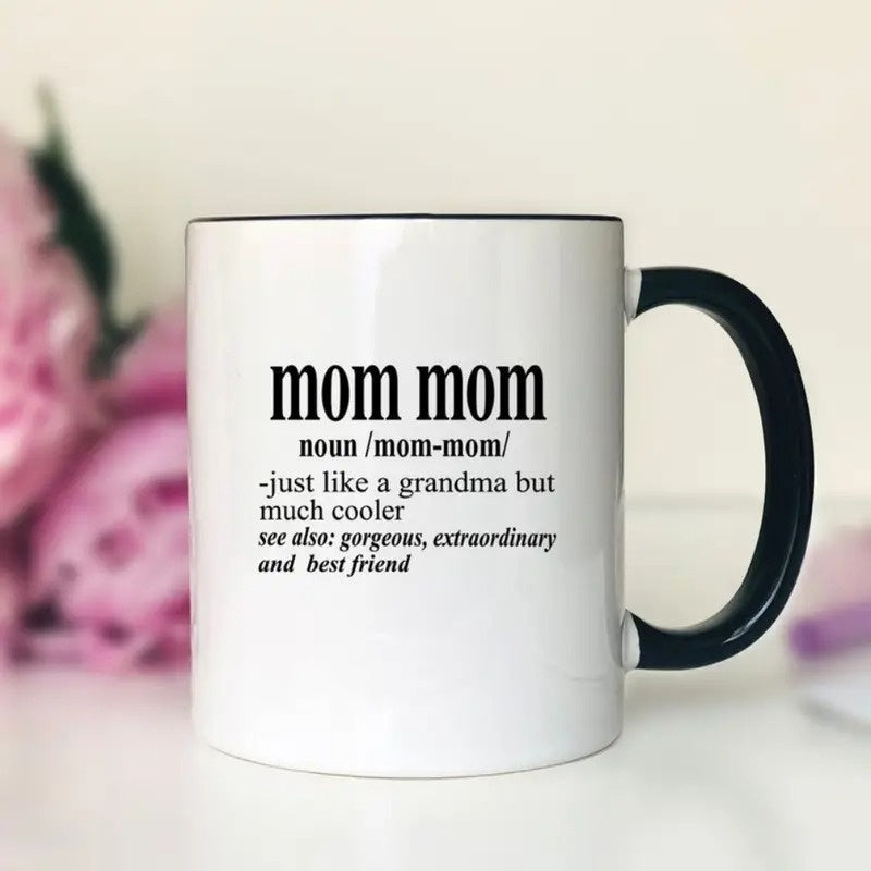 Tailorly Black Accent 11 oz Mug - mom reusable bpa text