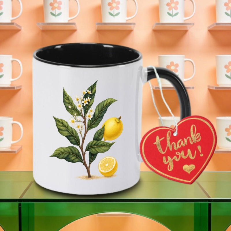 Tailorly Black Accent 11 oz Mug - lemon logo