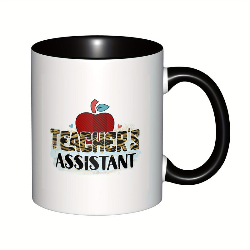 Tailorly Black Accent 11 oz Mug - item picture 1pc Coffee Mug 11oz Ceramic Coffee Cups assistant Water Cups for Senior Citizens Drinkware