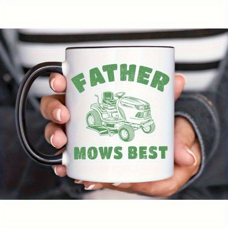 Tailorly Black Accent 11 oz Mug - a fun lawnmower design