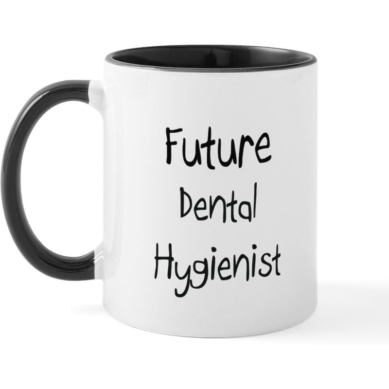 Tailorly Black Accent 11 oz Mug - dental hygienists text