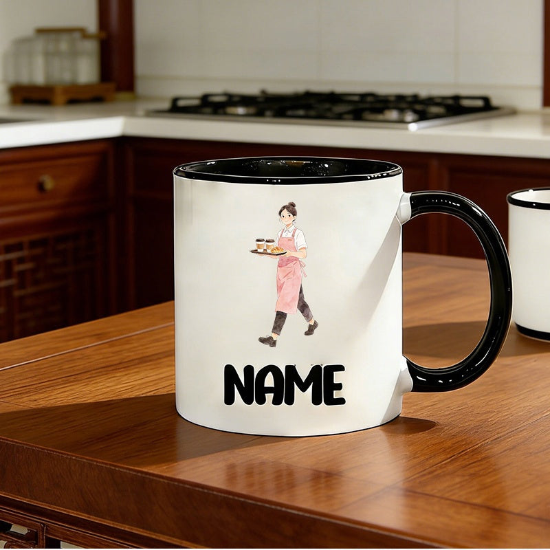 Tailorly Black Accent 11 oz Mug - waitress design