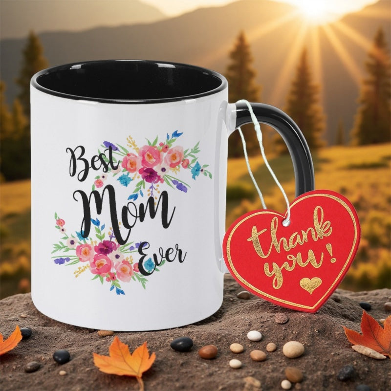 Tailorly Black Accent 11 oz Mug - for 1 print 11oz 350ml ceramic coffee mug a unique christmas gift for housewarming office workers moms and for
