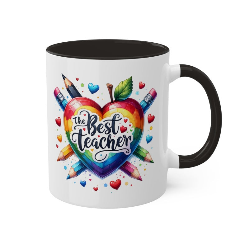 Tailorly Black Accent 11 oz Mug - colorful pencils