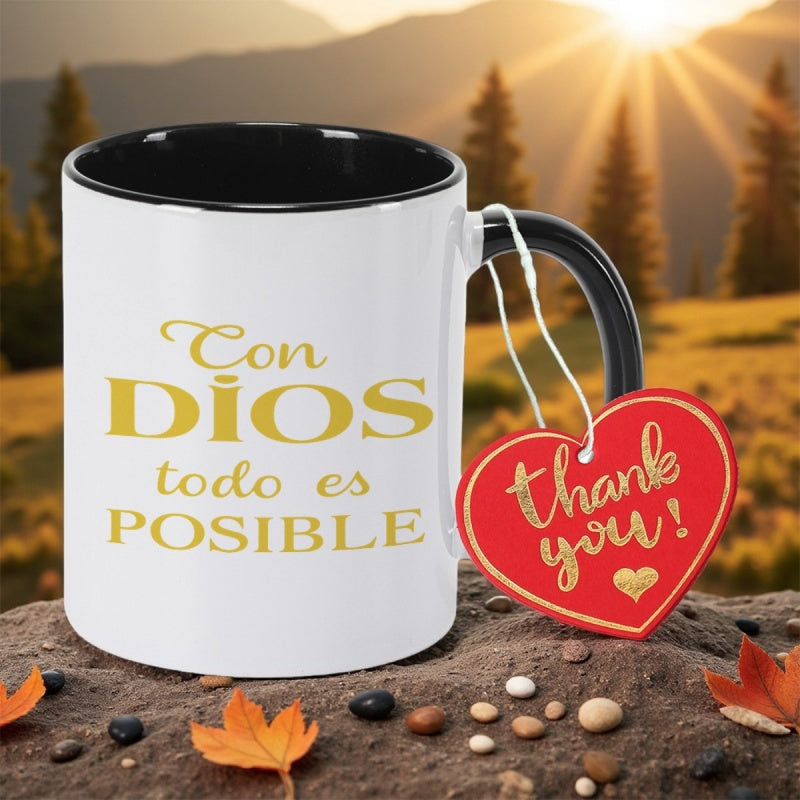 Tailorly Black Accent 11 oz Mug - god letter print