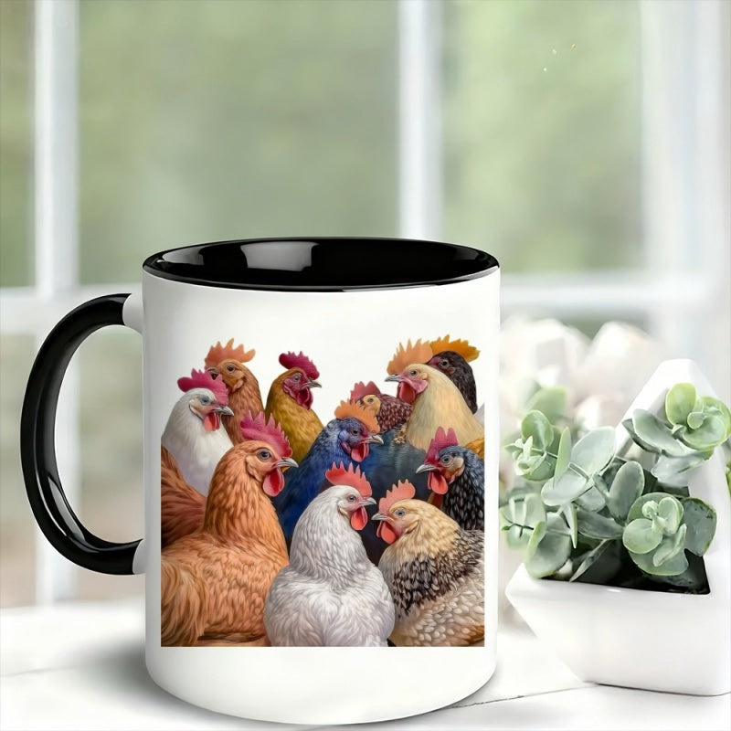 Tailorly Black Accent 11 oz Mug - a single mug showcasing a scene with vibrant kitchen decoration and everyday use an gift for animal